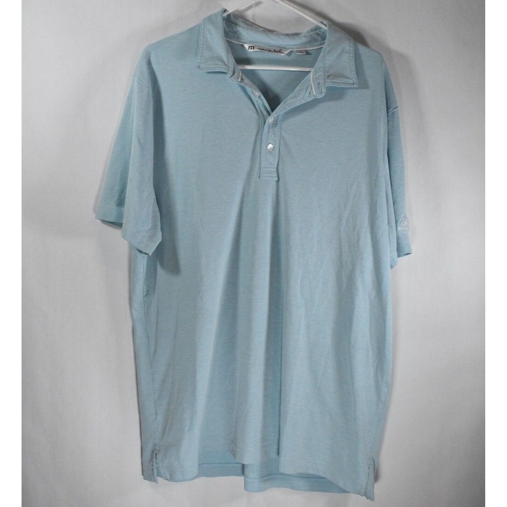 Travis Mathew Men's Size XL Light Blue Pima Cotton Blend Polo Golf Shirt S/S